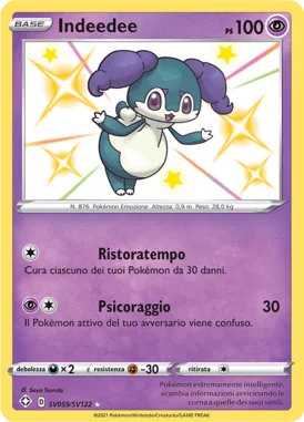 Indeedee Destino Splendente carta Pokémon italiana Shiny