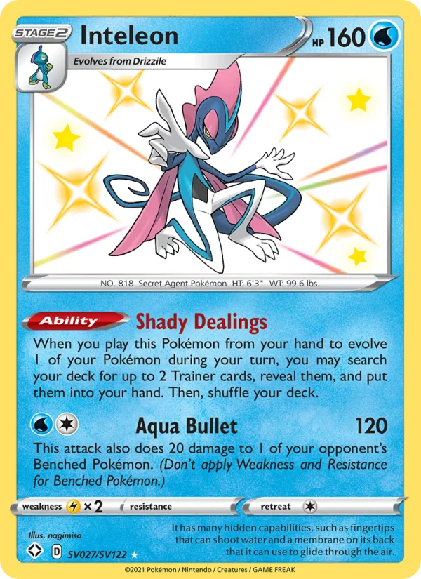 Inteleon Destino Splendente carta Pokémon italiana
