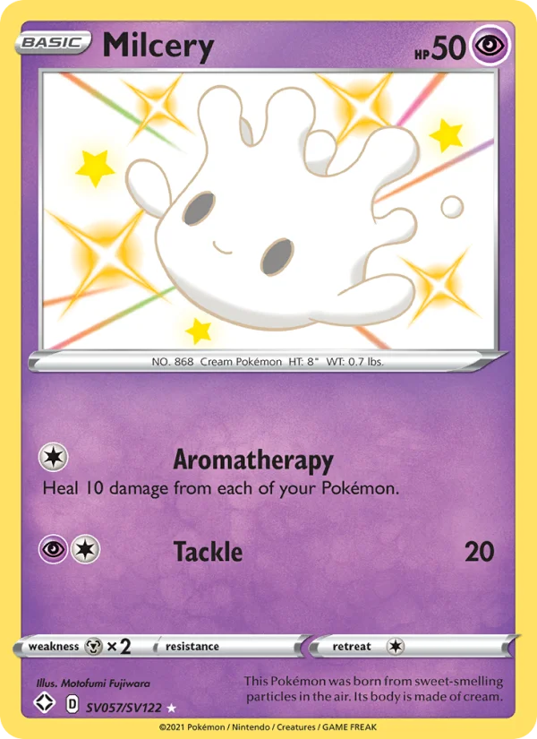 Milcery Destino Splendente carta Pokémon italiana Shiny