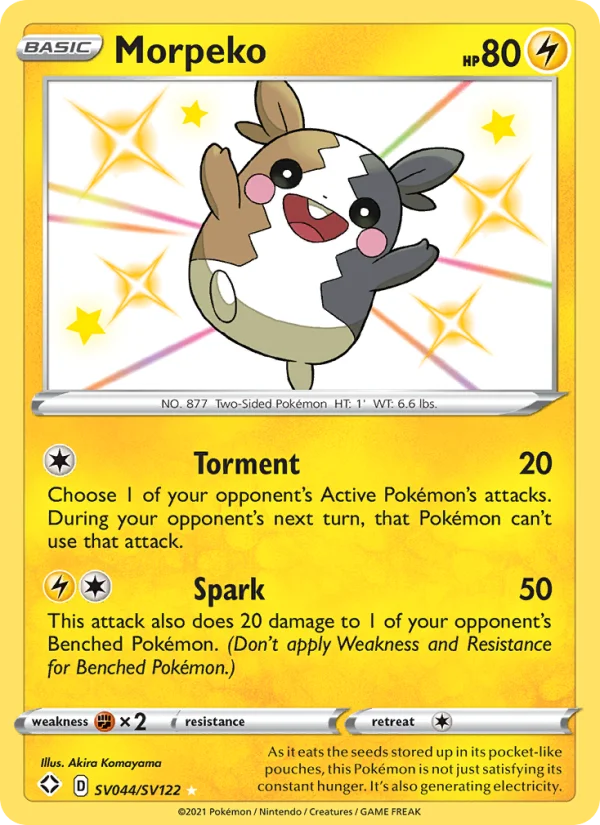 Morpeko Destino Splendente carta Pokémon italiana Shiny