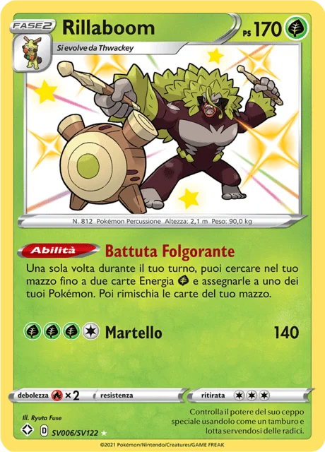 Rillaboom Destino Splendente carta Pokémon italiana