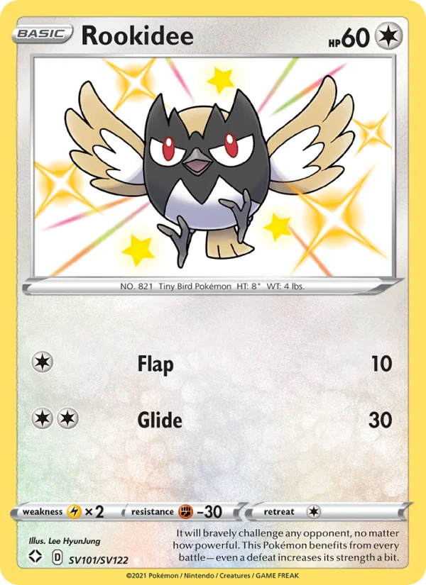 Rookidee Destino Splendente carta Pokémon italiana Shiny