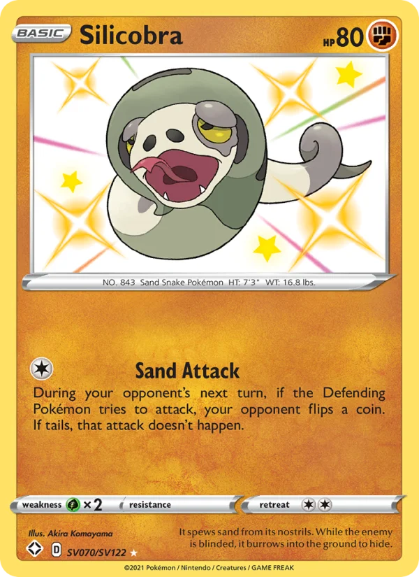 Silicobra Destino Splendente carta Pokémon italiana Shiny