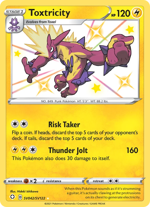 Toxtricity Destino Splendente carta Pokémon italiana