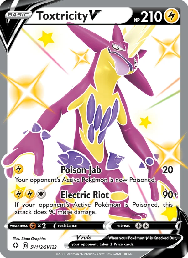 Toxtricity V Destino Splendente carta Pokémon italiana