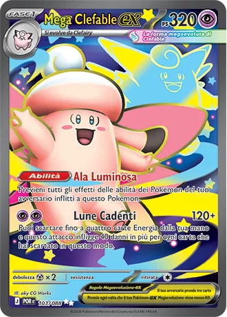 Mega Clefable ex Equilibrio Perfetto carta Pokémon italiana UR