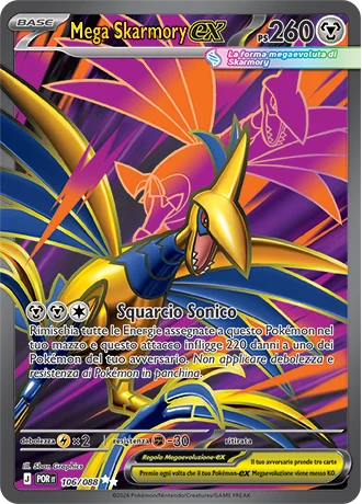 Mega Skarmory ex Equilibrio Perfetto carta Pokémon italiana