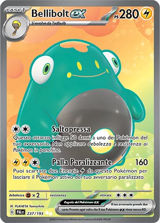 Bellibolt ex Evoluzioni a Paldea carta Pokémon italiana