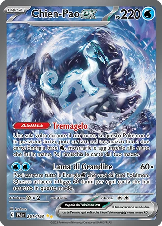Chien-Pao ex Evoluzioni a Paldea carta Pokémon italiana