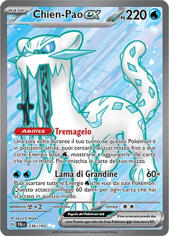Chien-Pao ex Evoluzioni a Paldea carta Pokémon italiana
