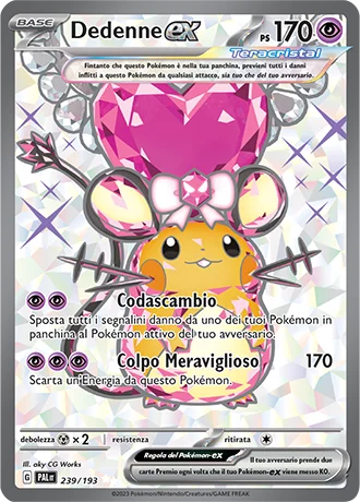 Dedenne ex Evoluzioni a Paldea carta Pokémon italiana