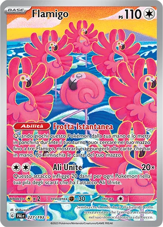 Flamigo Evoluzioni a Paldea carta Pokémon italiana