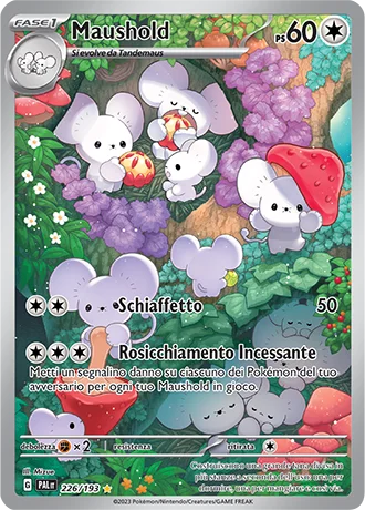 Maushold Evoluzioni a Paldea carta Pokémon italiana