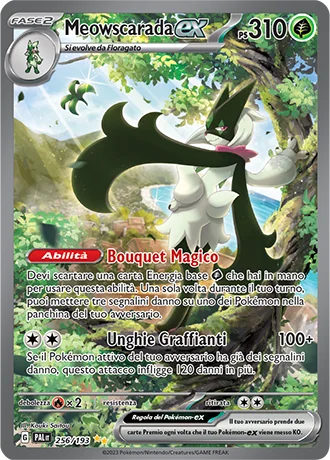 Meowscarada ex Evoluzioni a Paldea carta Pokémon italiana