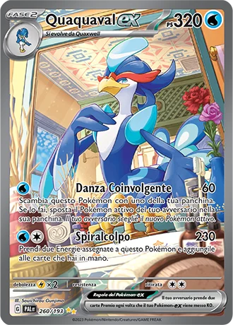 Quaquaval ex Evoluzioni a Paldea carta Pokémon italiana