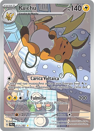 Raichu Evoluzioni a Paldea carta Pokémon italiana