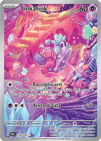 Tinkatink Evoluzioni a Paldea carta Pokémon italiana IR