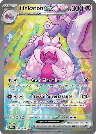 Tinkaton ex Evoluzioni a Paldea carta Pokémon italiana