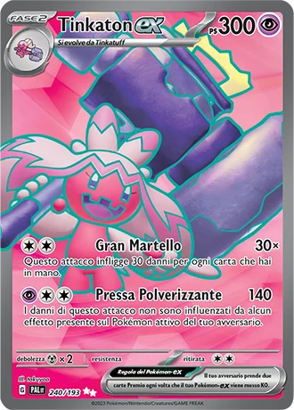 Tinkaton ex Evoluzioni a Paldea carta Pokémon italiana