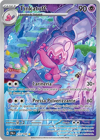 Tinkatuff Evoluzioni a Paldea carta Pokémon italiana