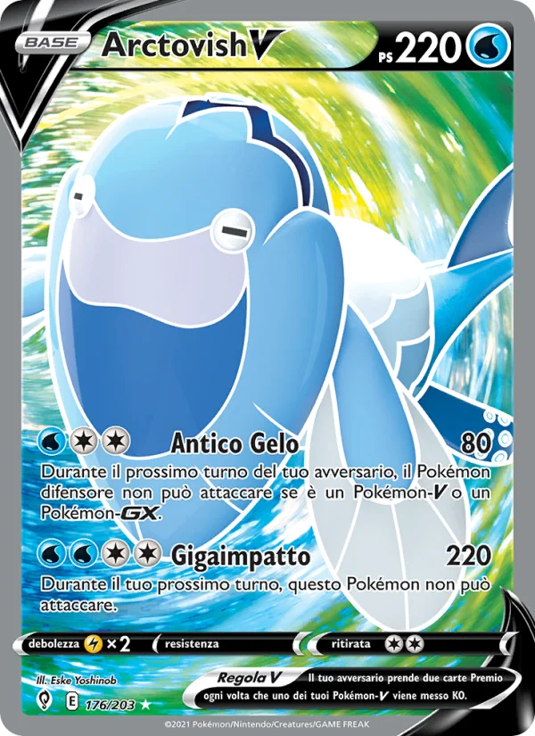 Arctovish V Evoluzioni Eteree carta Pokémon italiana UR