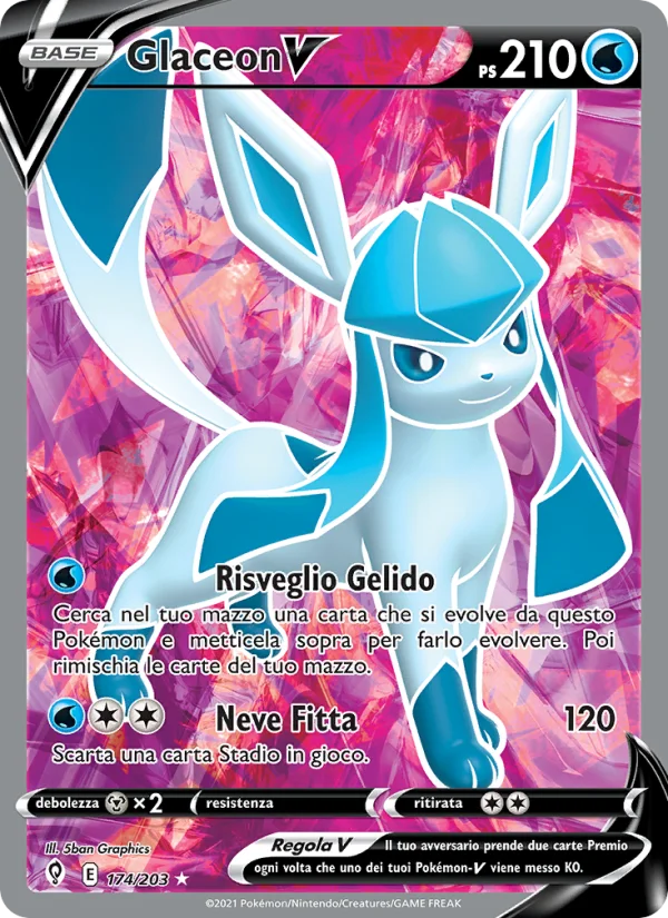 Glaceon V Evoluzioni Eteree carta Pokémon italiana UR