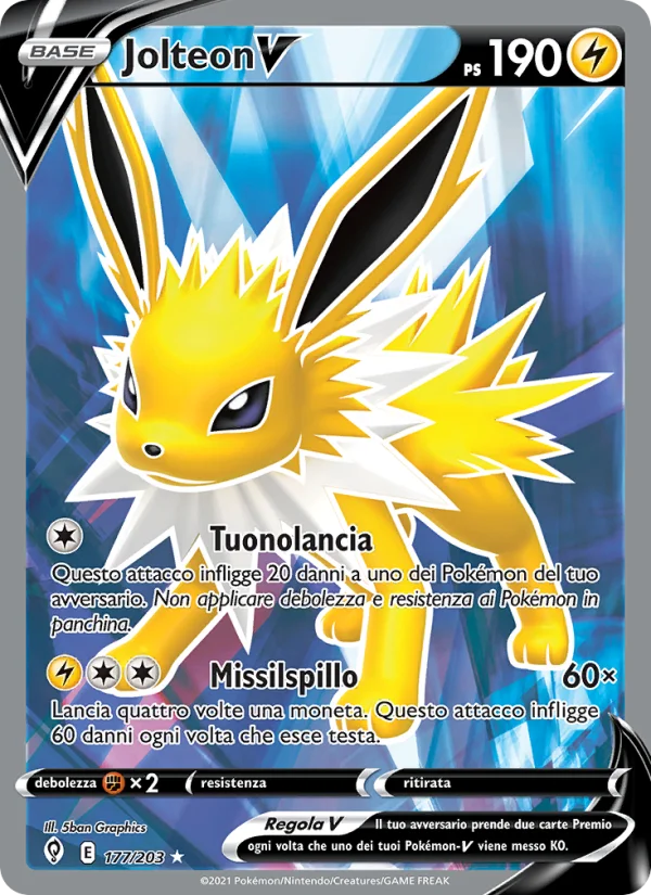 Jolteon V Evoluzioni Eteree carta Pokémon italiana UR
