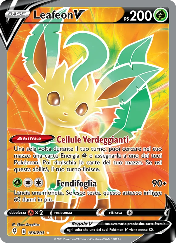 Leafeon V Evoluzioni Eteree carta Pokémon italiana UR