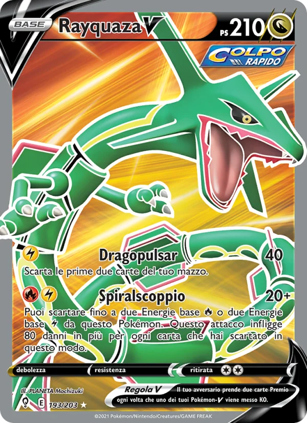 Rayquaza V Evoluzioni Eteree carta Pokémon italiana