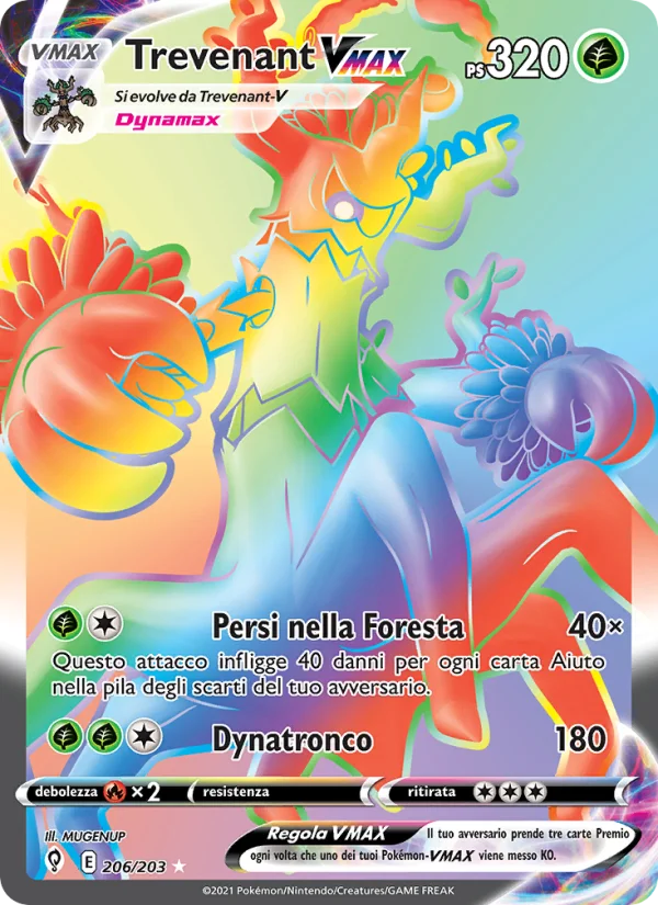 Trevenant VMAX Evoluzioni Eteree carta Pokémon italiana RR
