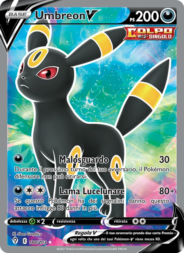 Umbreon V Evoluzioni Eteree carta Pokémon italiana