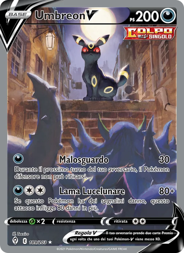 Umbreon V Evoluzioni Eteree carta Pokémon italiana