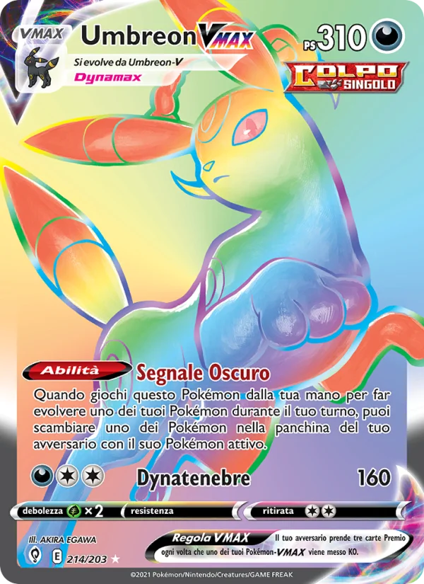 Umbreon VMAX Evoluzioni Eteree carta Pokémon italiana