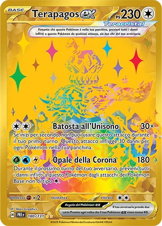 Terapagos ex Evoluzioni Prismatiche carta Pokémon italiana HR