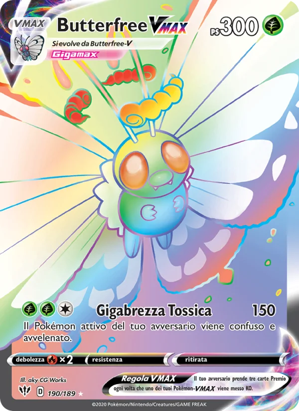 Butterfree VMAX Fiamme Oscure carta Pokémon italiana RR