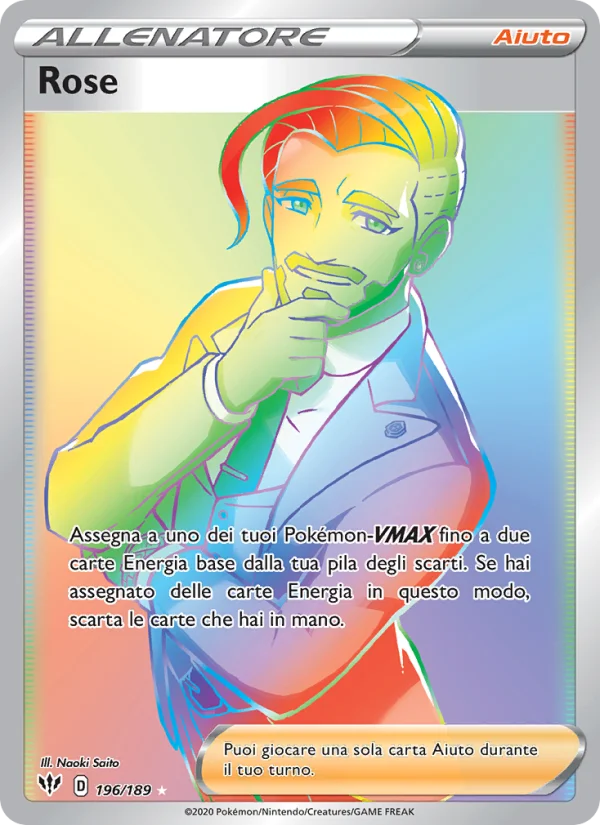 Rose Fiamme Oscure carta Pokémon italiana RR