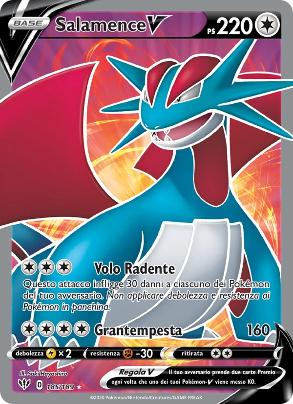 Salamence V Fiamme Oscure carta Pokémon italiana UR