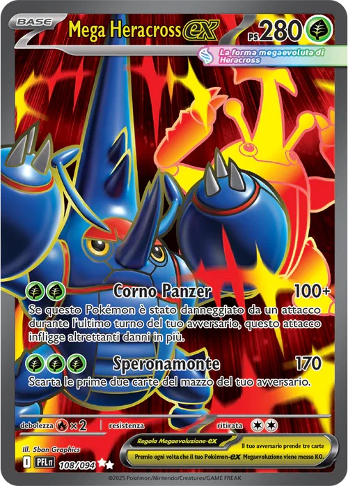 Mega Heracross ex Fiamme Spettrali carta Pokémon italiana