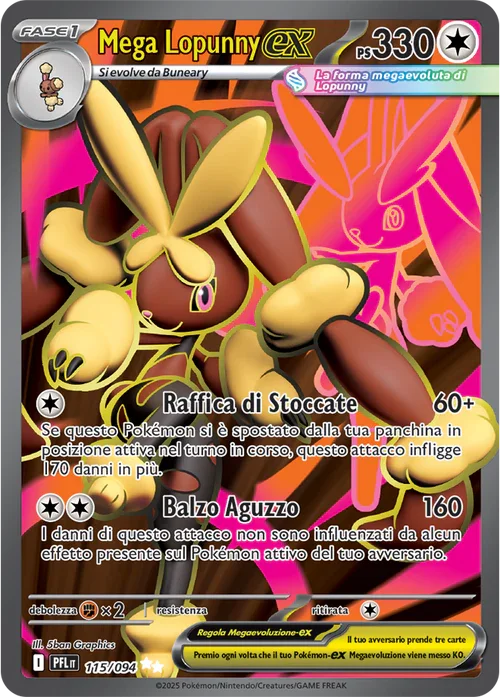 Mega Lopunny ex Fiamme Spettrali carta Pokémon italiana