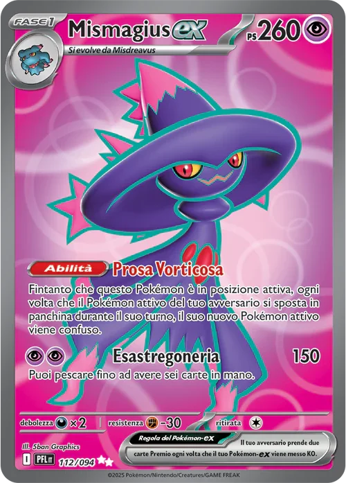 Mismagius ex Fiamme Spettrali carta Pokémon italiana