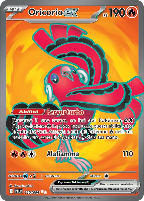 Oricorio ex Fiamme Spettrali carta Pokémon italiana