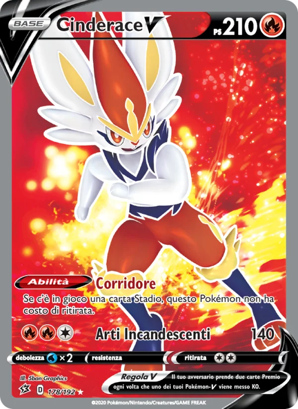 Cinderace V Fragore Ribelle carta Pokémon italiana UR