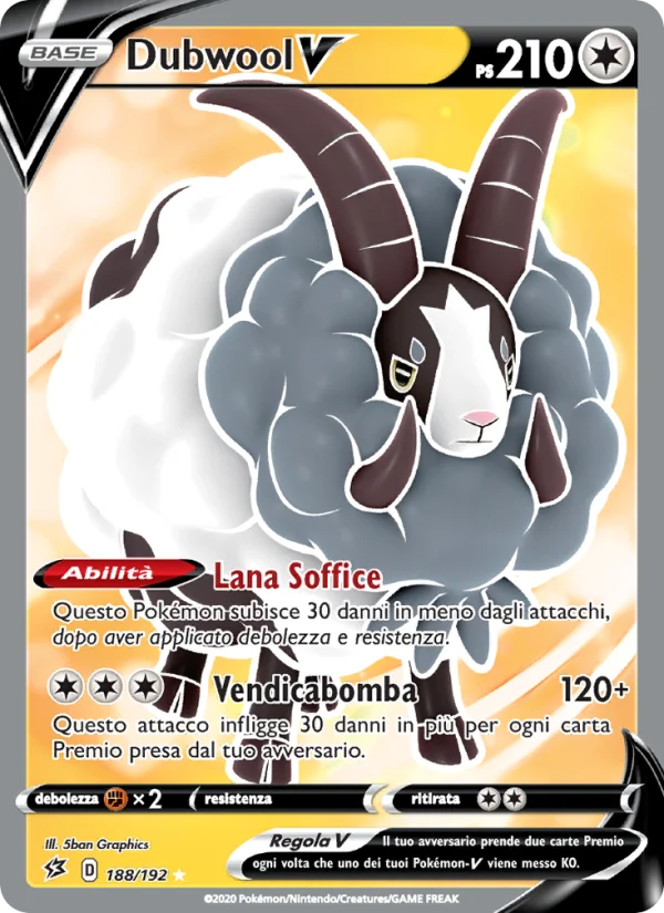 Dubwool V Fragore Ribelle carta Pokémon italiana UR