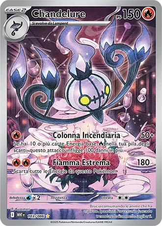 Chandelure Fuoco Bianco carta Pokémon italiana
