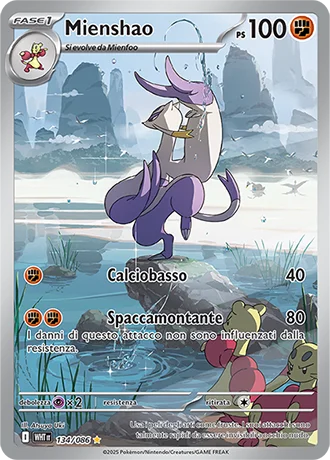 Mienshao Fuoco Bianco carta Pokémon italiana