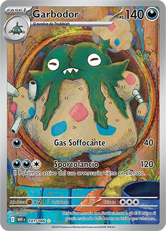 Garbodor Fuoco Bianco carta Pokémon italiana