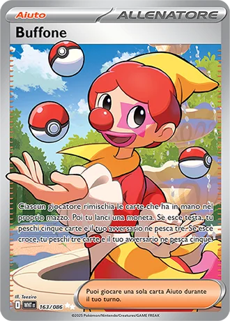 Buffone Fuoco Bianco carta Pokémon italiana UR