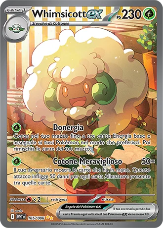 Whimsicott ex Fuoco Bianco carta Pokémon italiana