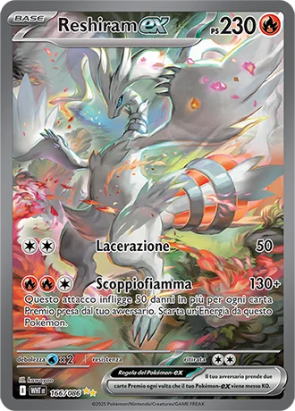Reshiram ex Fuoco Bianco carta Pokémon italiana