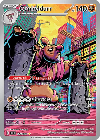 Conkeldurr Luce Nera carta Pokémon italiana